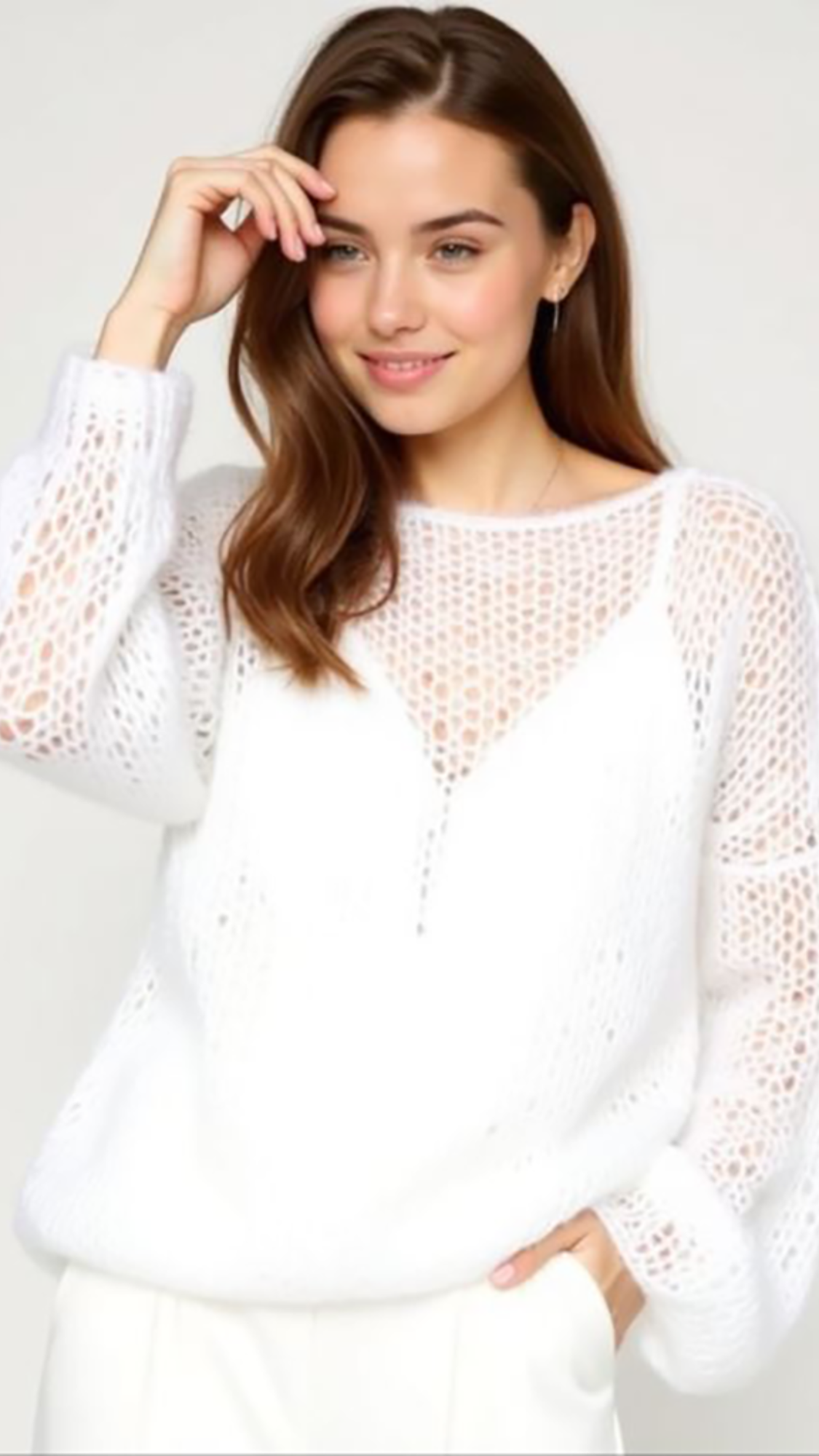 Gwyneth Mesh Knitted Pullover