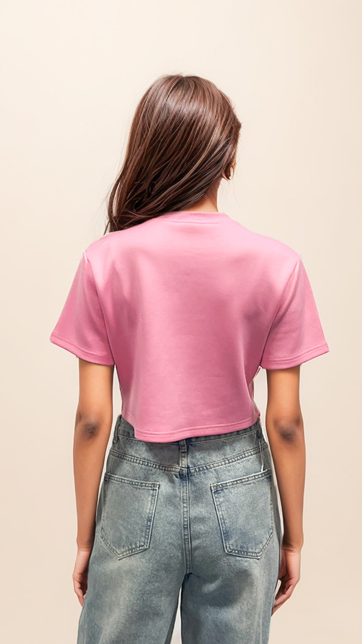 Nyssa Diamante Bow Tie V-Neck Crop Top