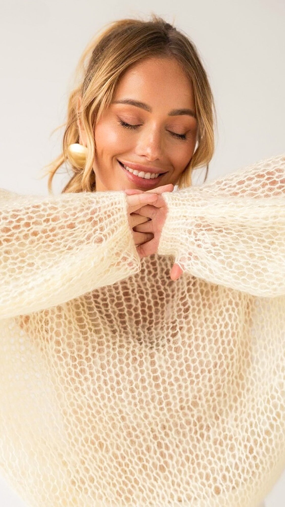 Gwyneth Mesh Knitted Pullover