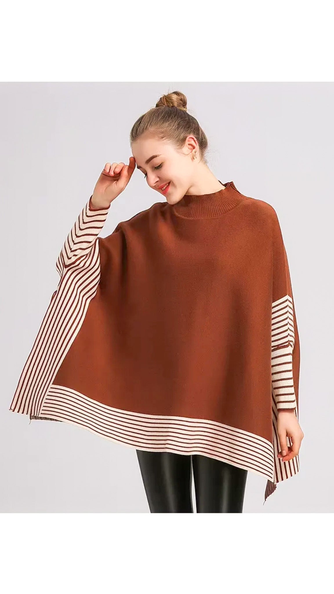Harper Striped Poncho