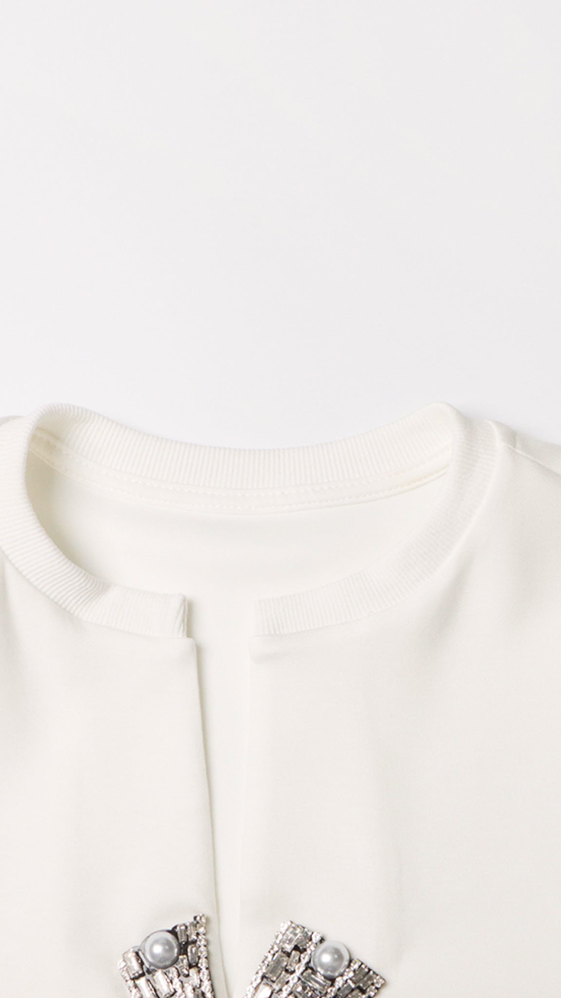 Nyssa Diamante Bow Tie V-Neck Crop Top