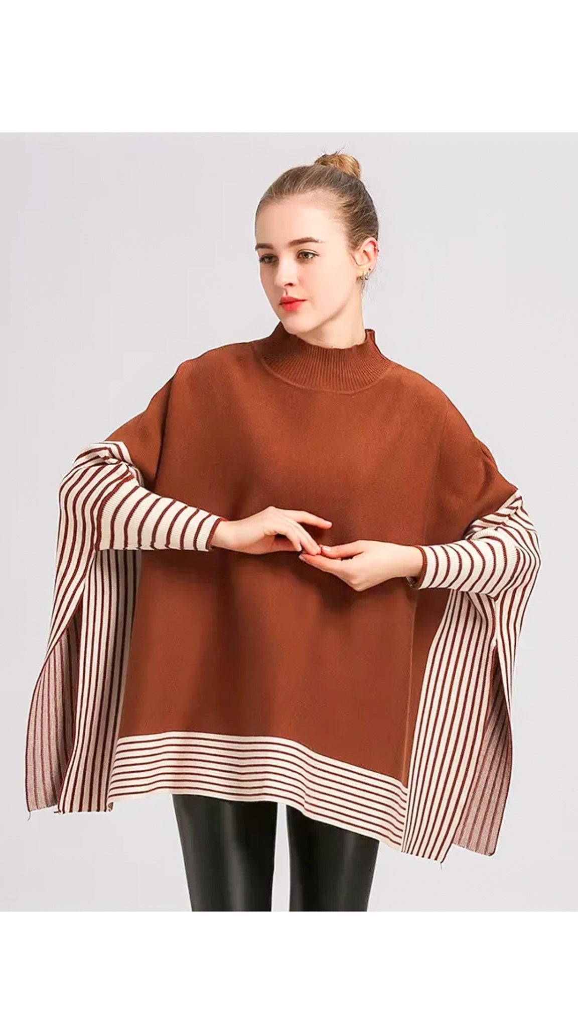Harper Striped Poncho