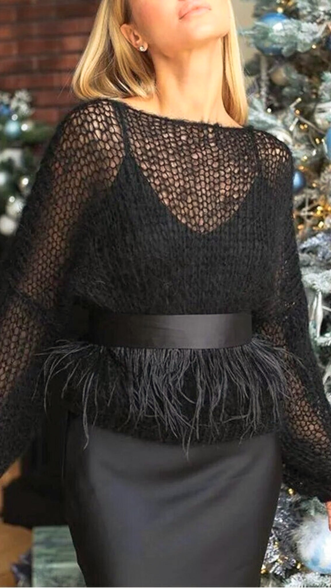 Gwyneth Mesh Knitted Pullover