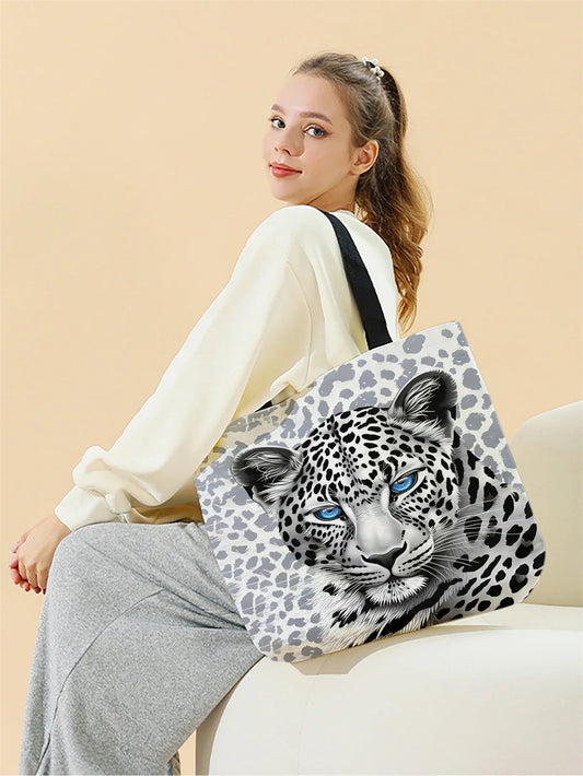 Aurora Blue-Eyed Leopard Tote