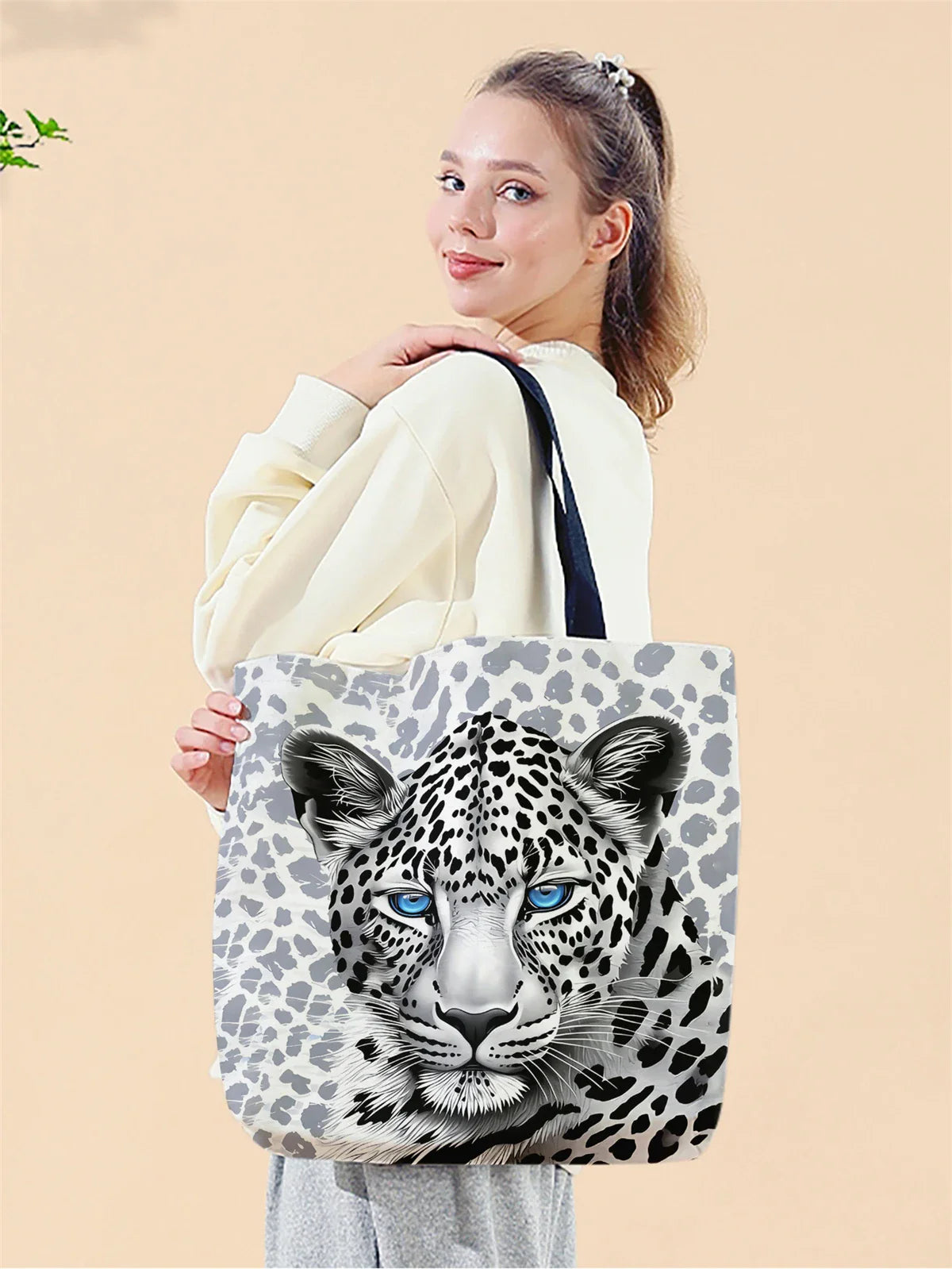 Aurora Blue-Eyed Leopard Tote
