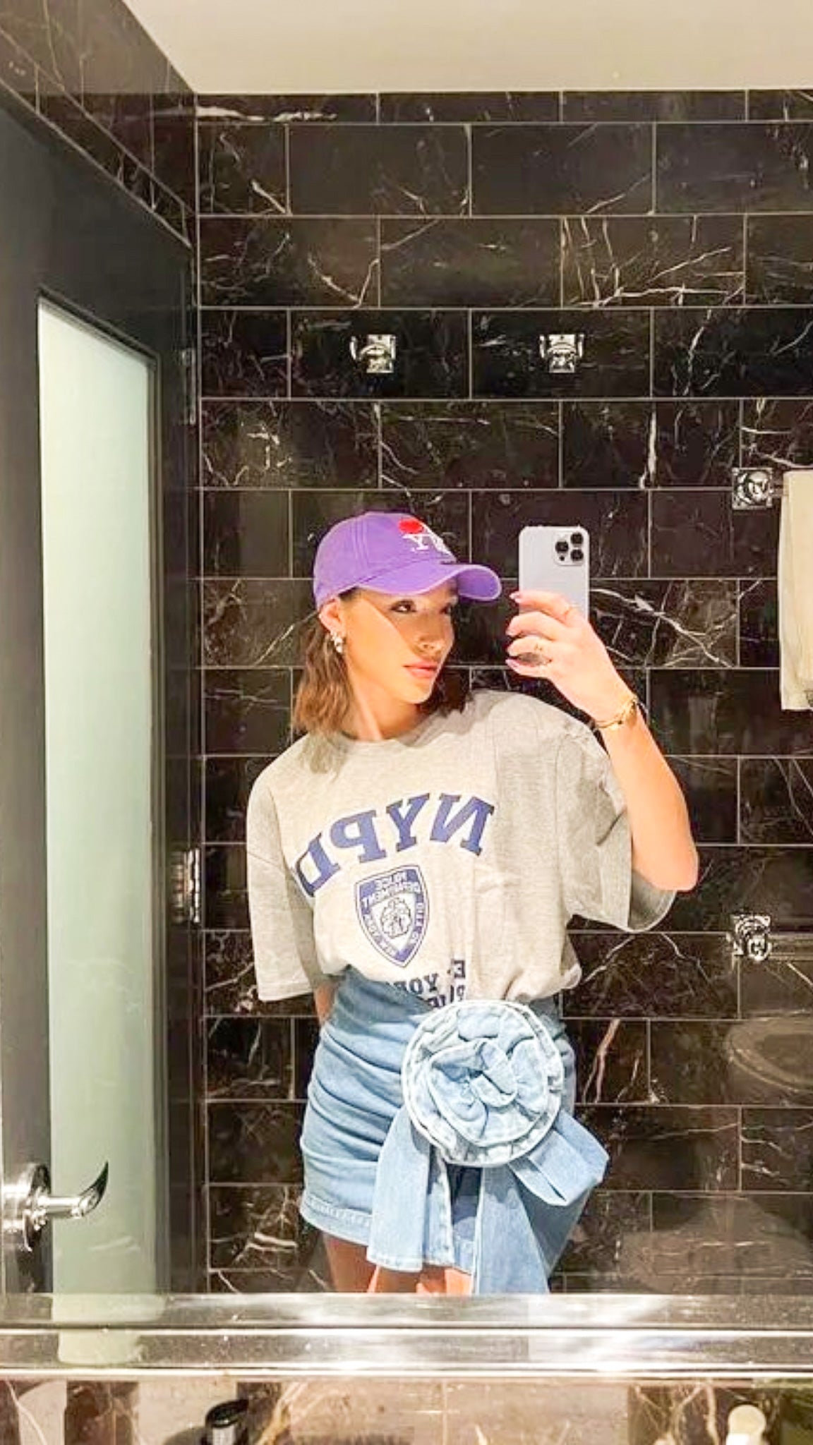 Petra Elaborate Denim Mini Skirt