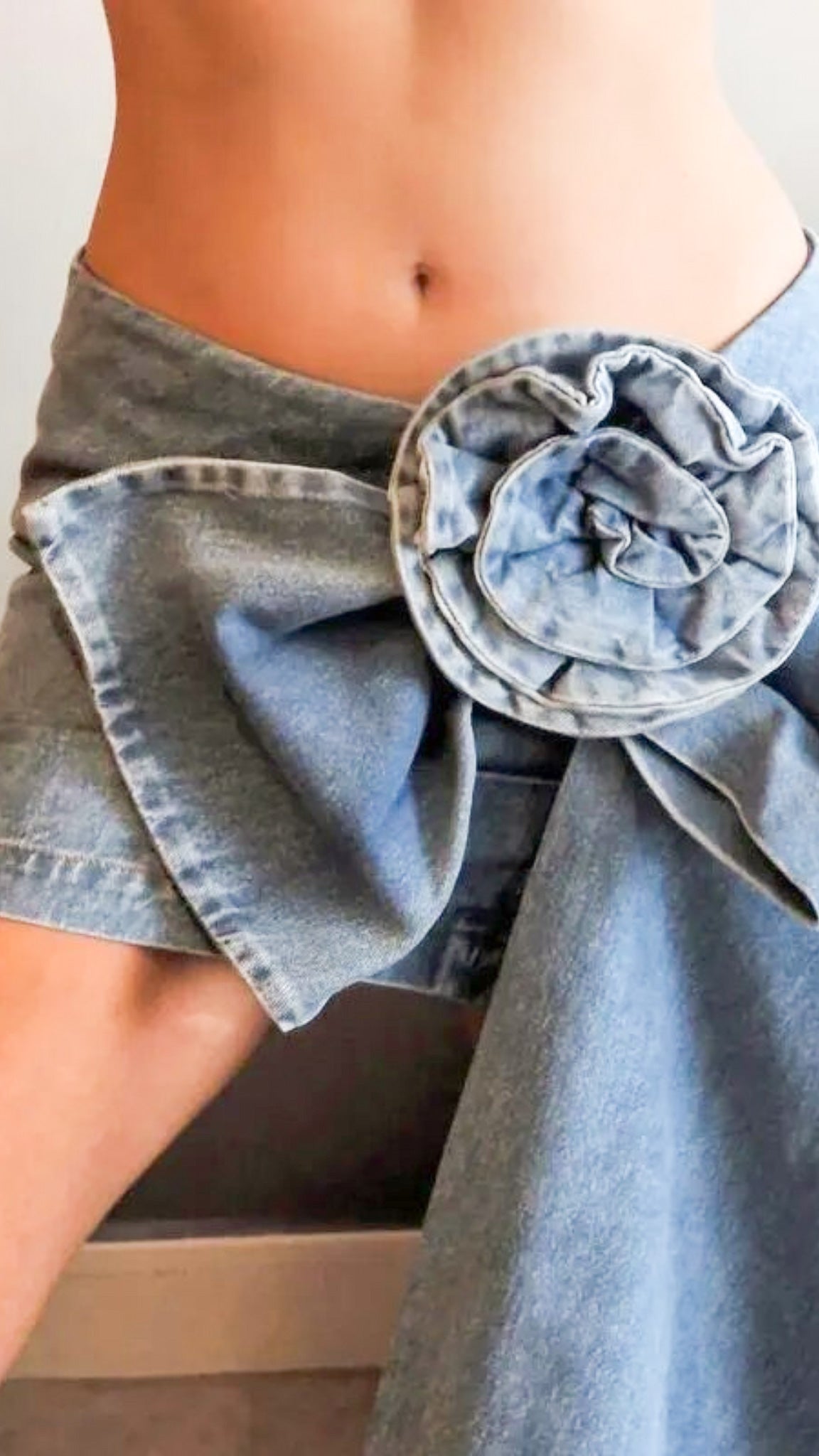 Petra Elaborate Denim Mini Skirt