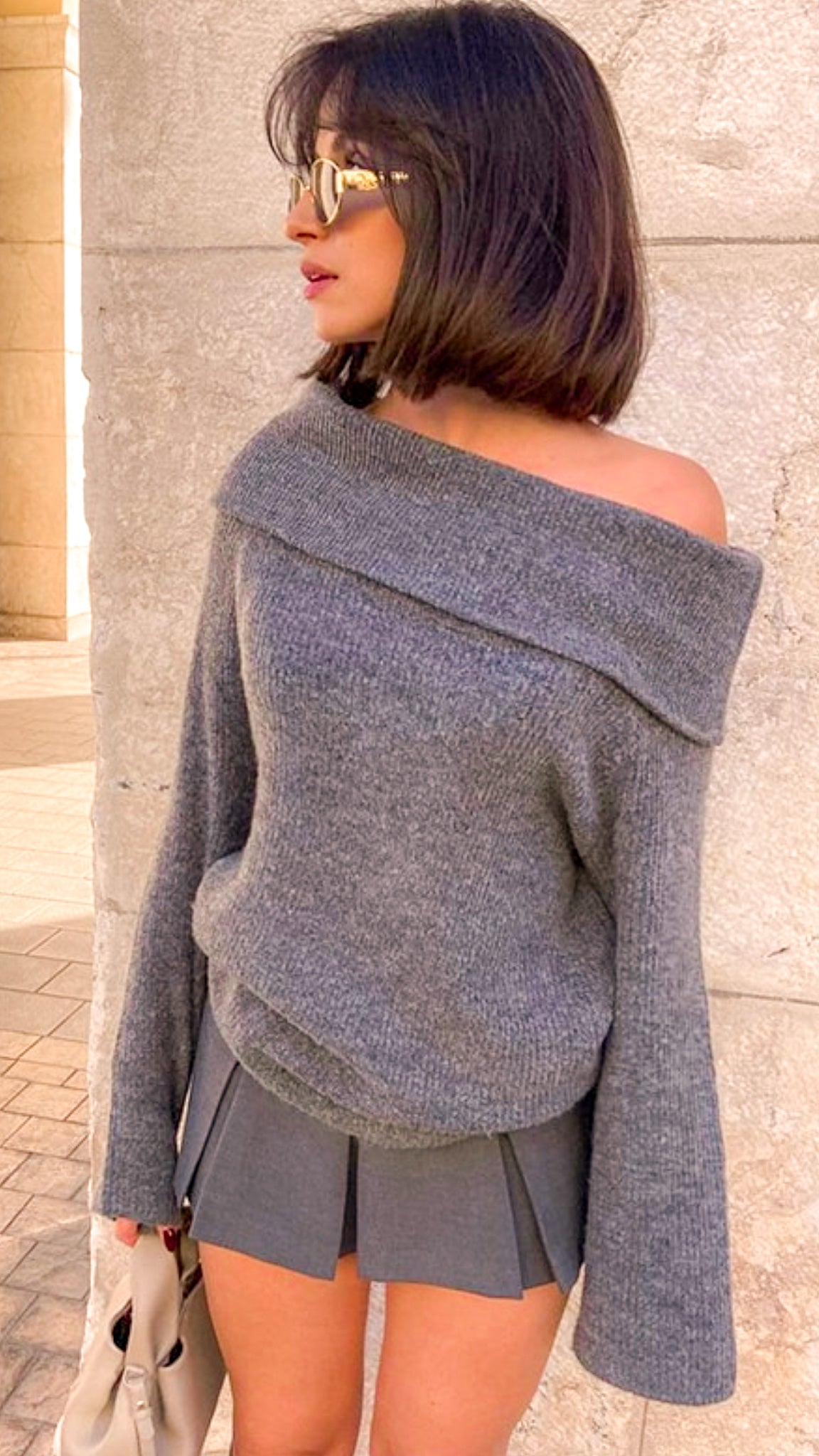 Nerida Off Shoulder Ribbed Sweater