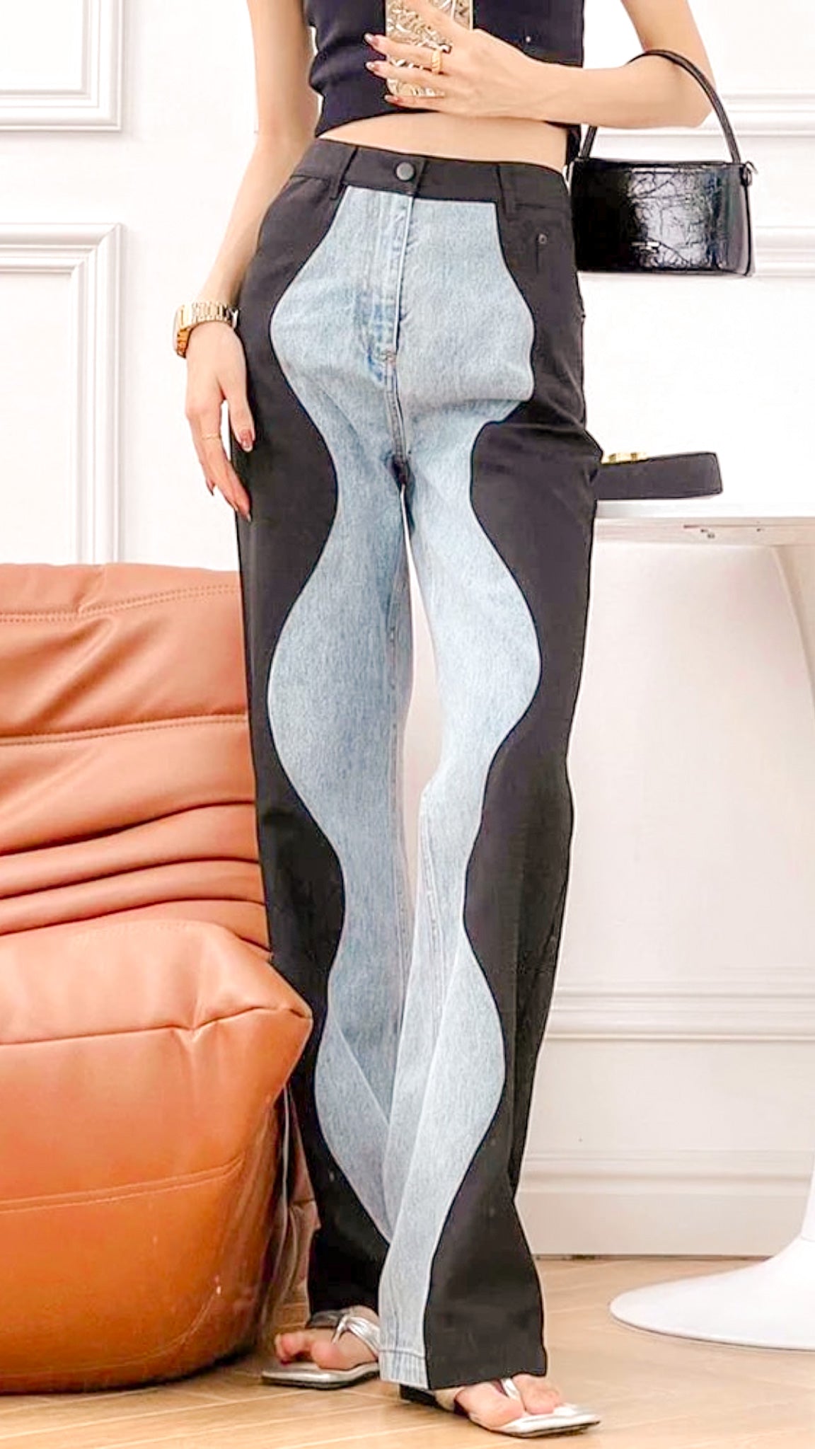 Yara Patchwork Baggy Jeans