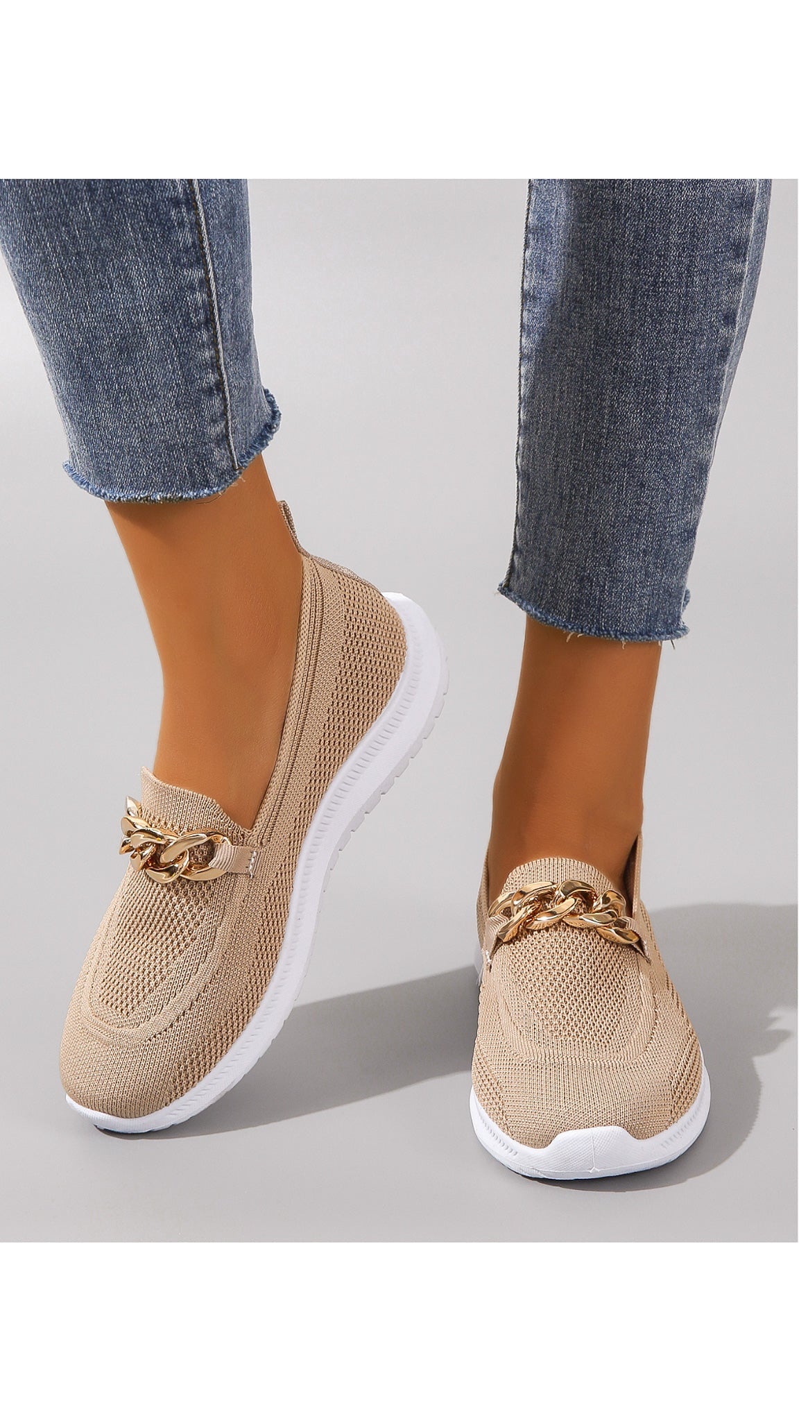 Christina Chain Accent Mesh Flats (Regular Fit)