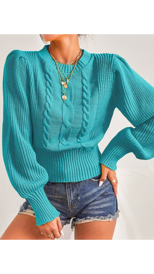 Orla Knitted Puff Pullover (One size)