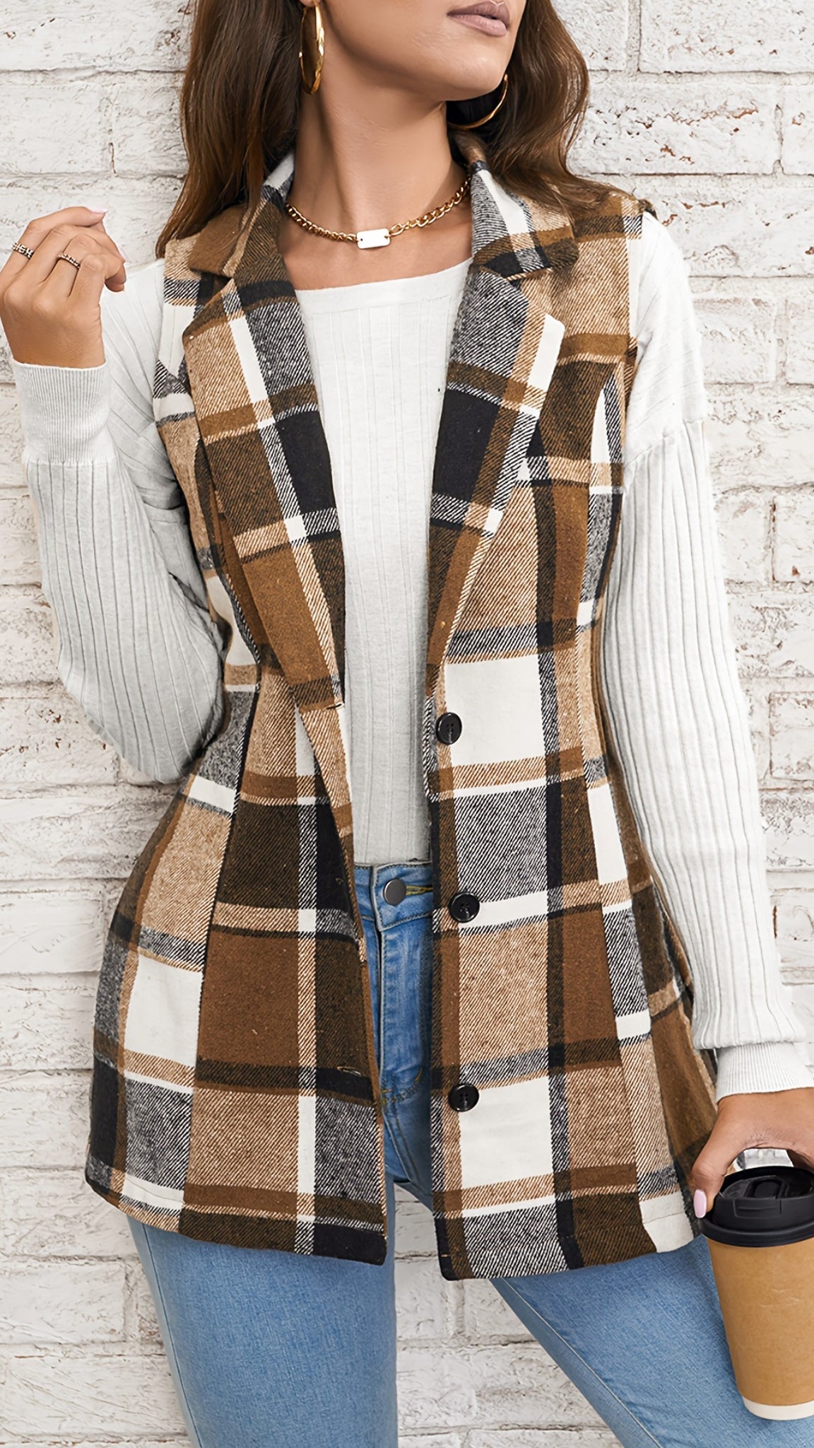 Olivia Checkered Vest