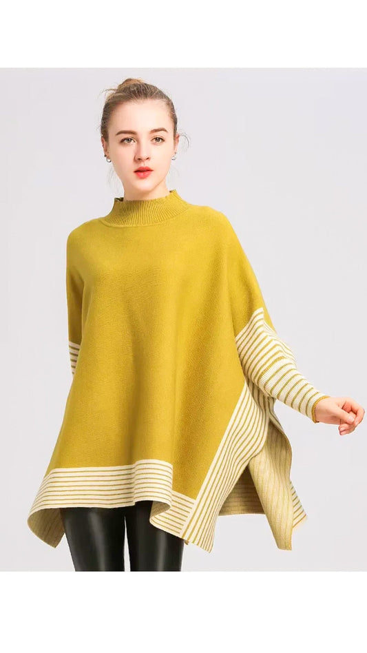 Harper Striped Poncho
