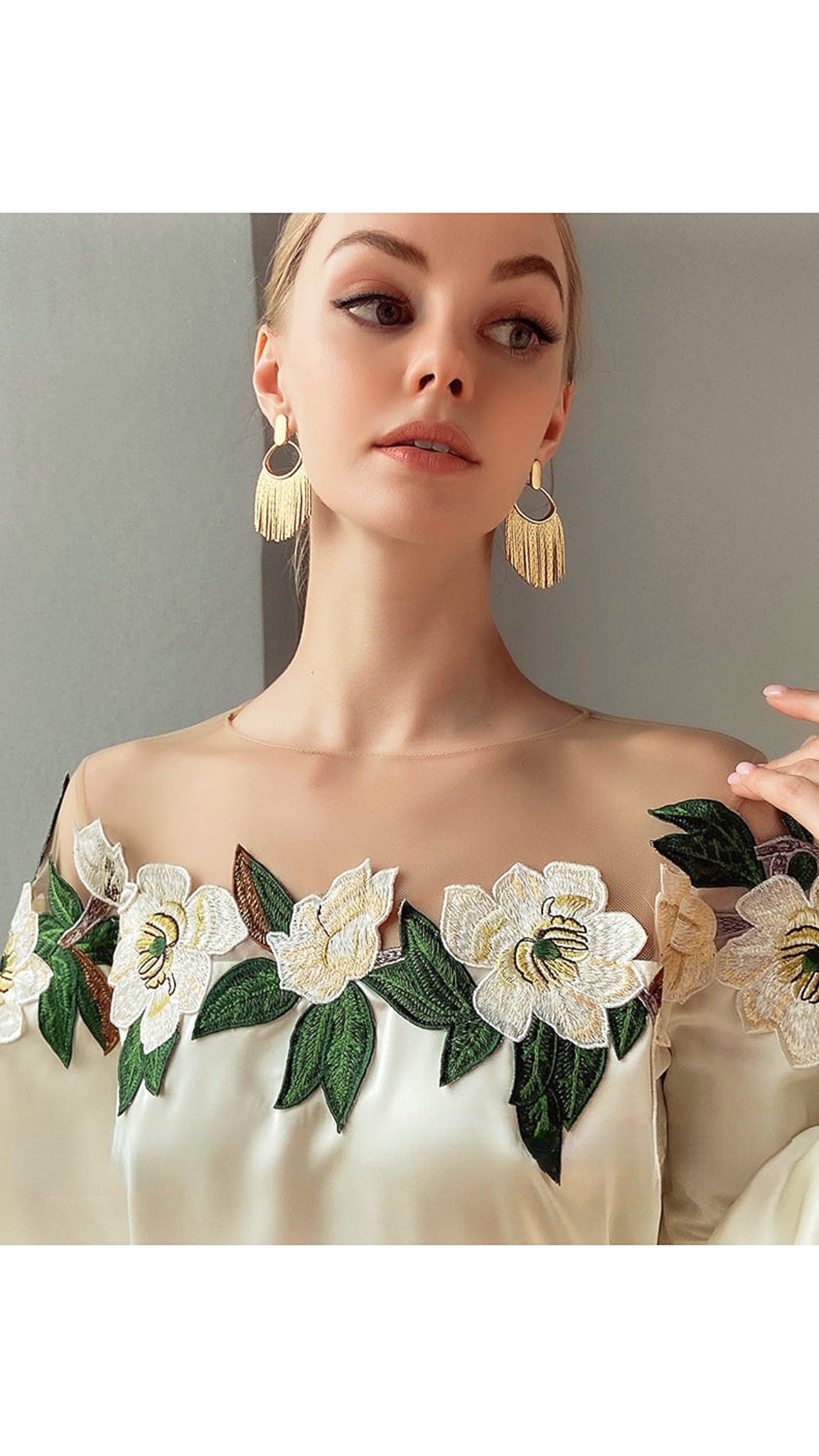 Belle Mesh Yoke Blouse