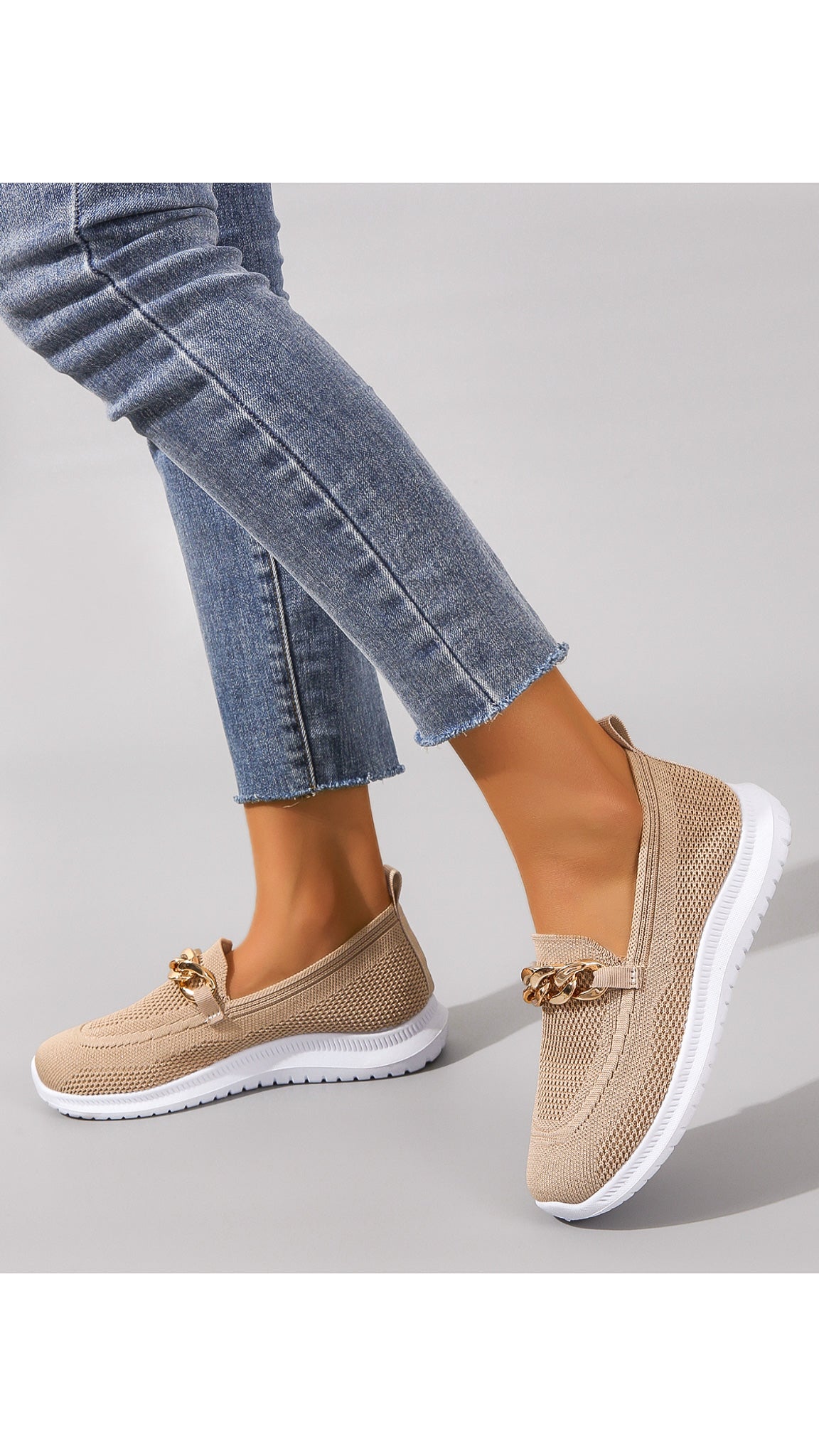 Christina Chain Accent Mesh Flats (Regular Fit)