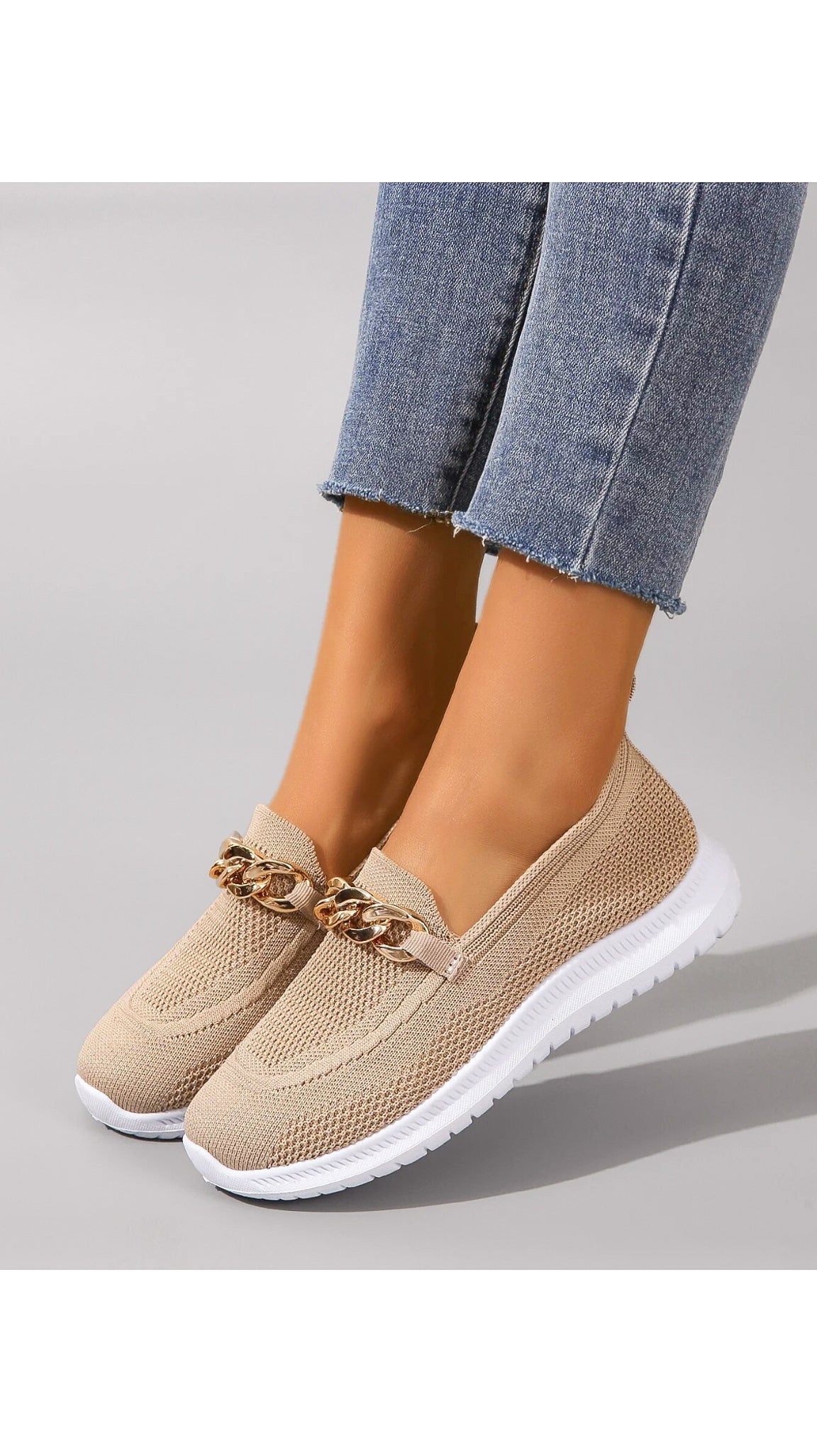 Christina Chain Accent Mesh Flats (Regular Fit)