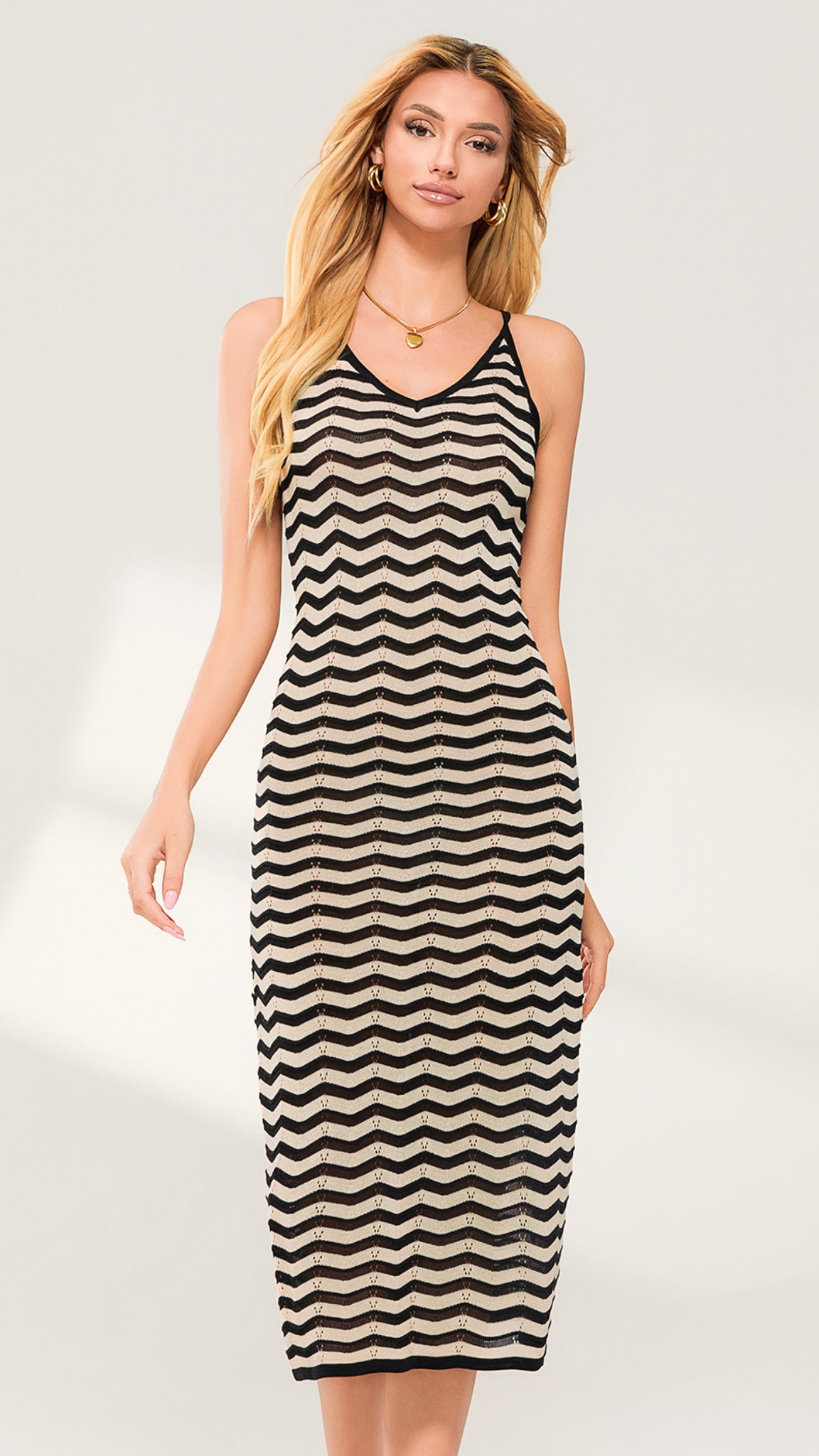 Selene Mid-Back Chevron Dress