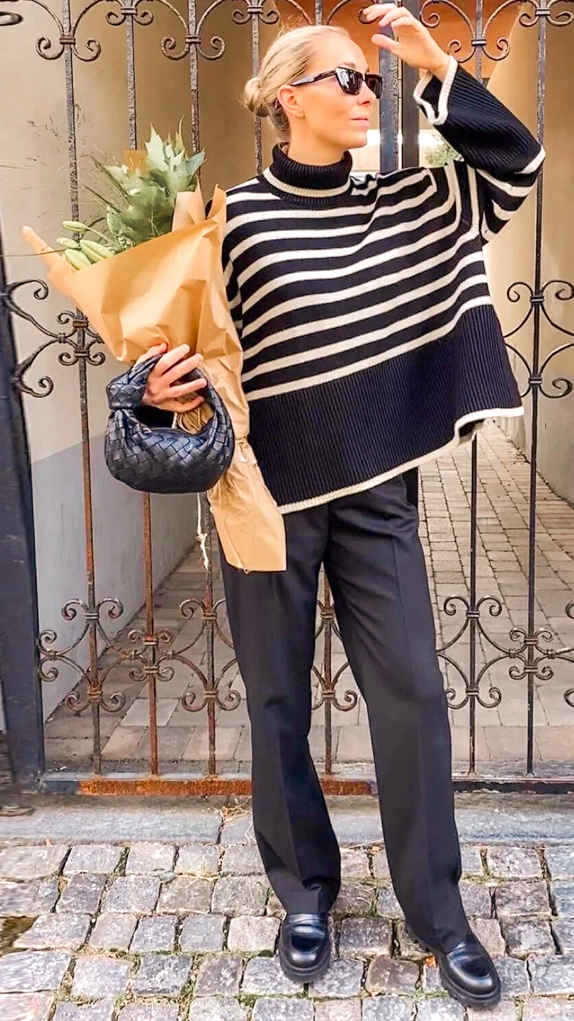 Cordelia Striped Turtleneck Sweater