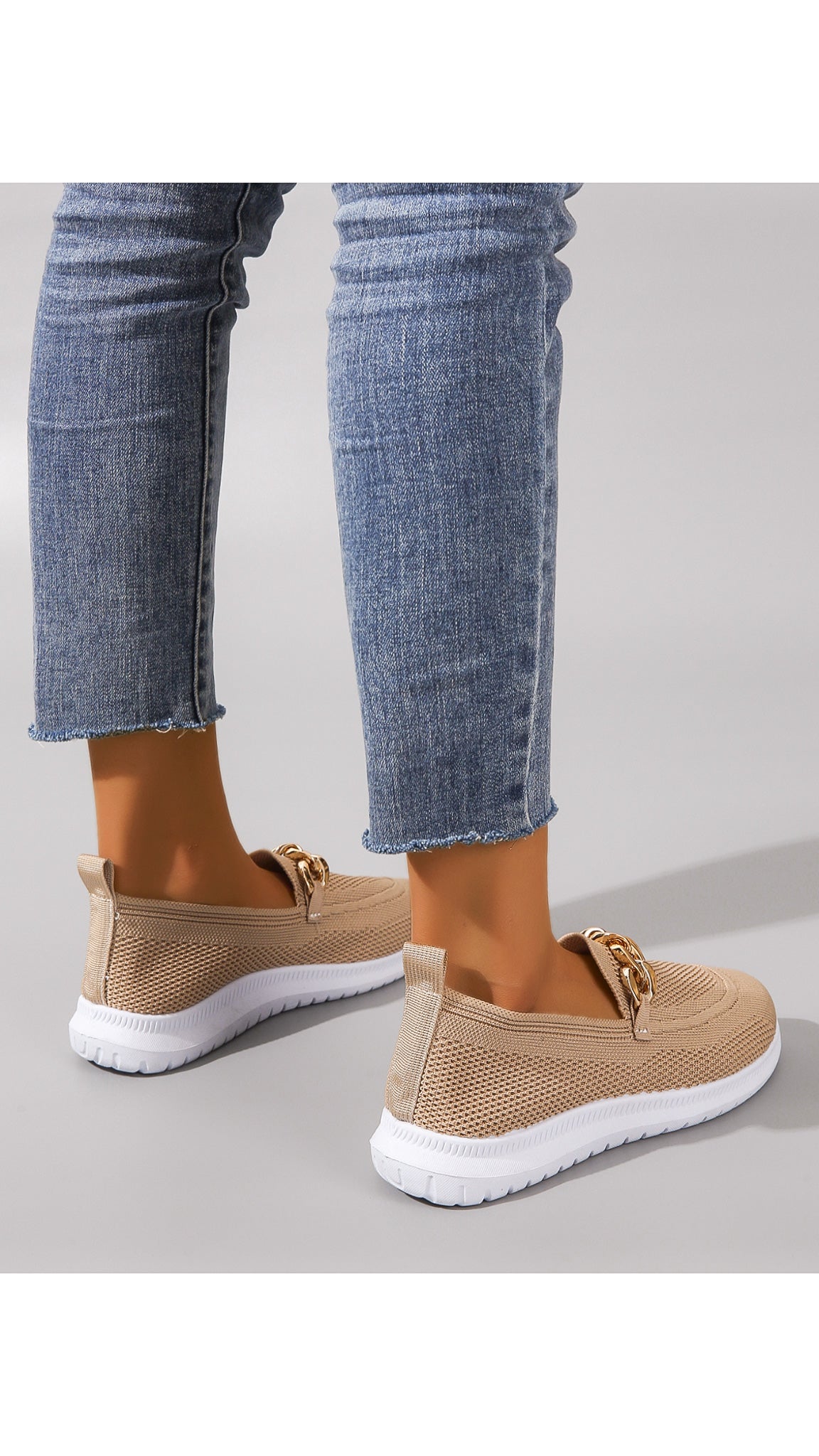 Christina Chain Accent Mesh Flats (Regular Fit)