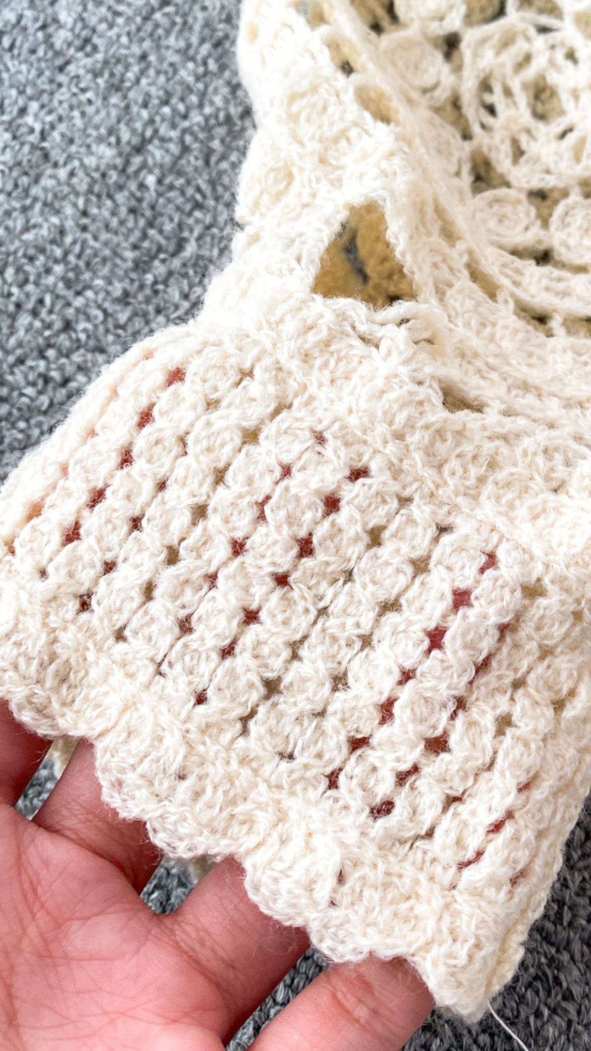 Camille Crochet Midriff Top With Oversized Sleeves (One Size)