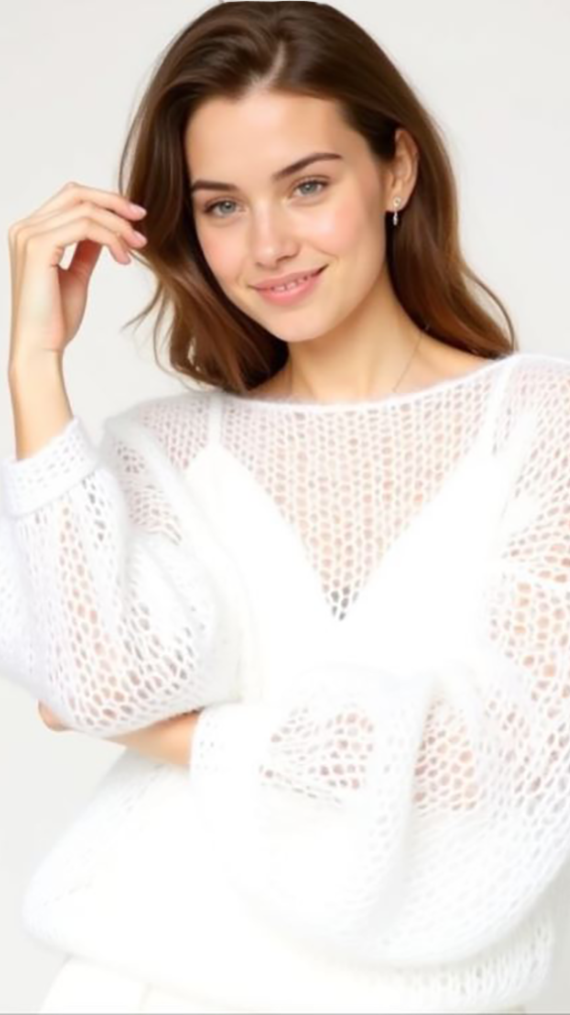 Gwyneth Mesh Knitted Pullover