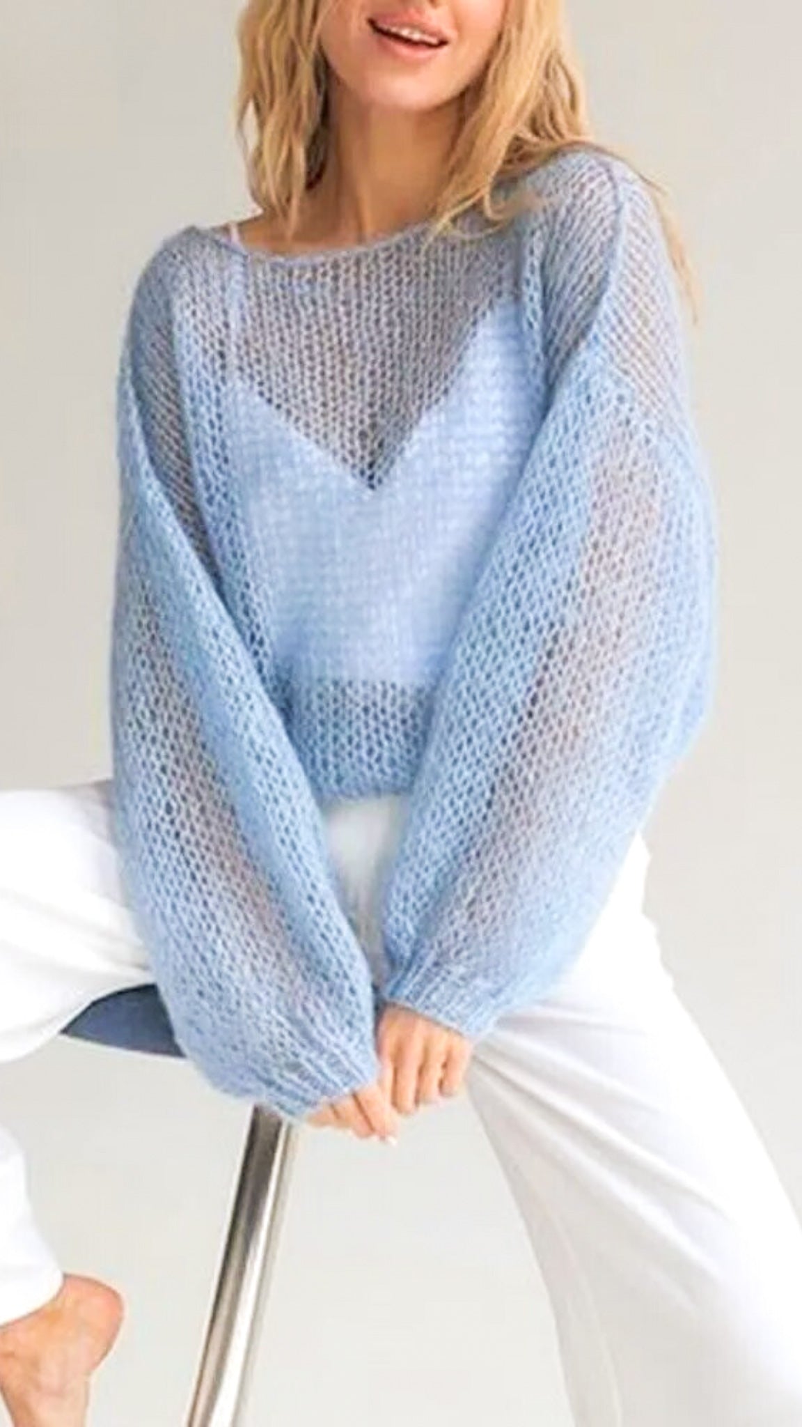 Gwyneth Mesh Knitted Pullover