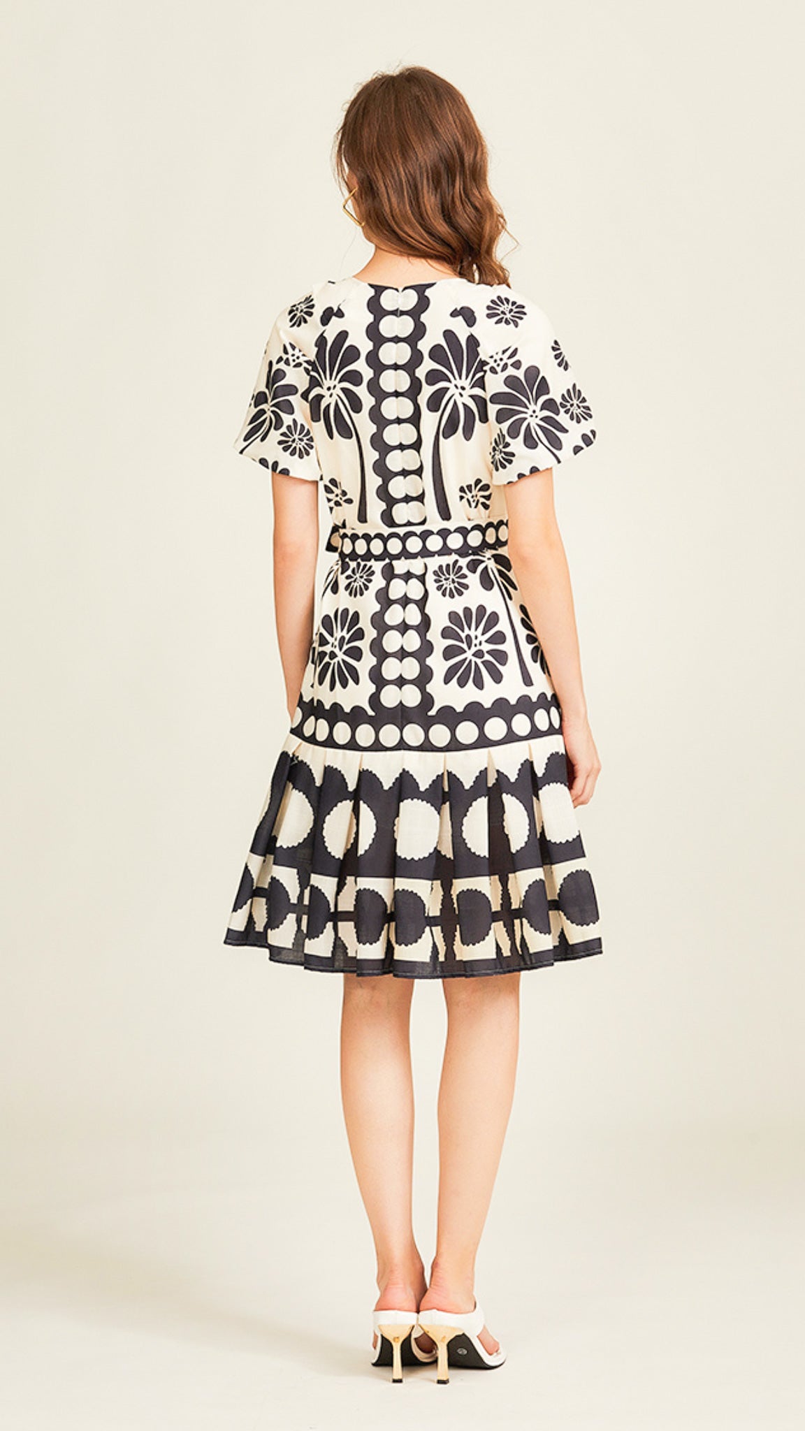 Josie Black & White Contrast Printed Dress