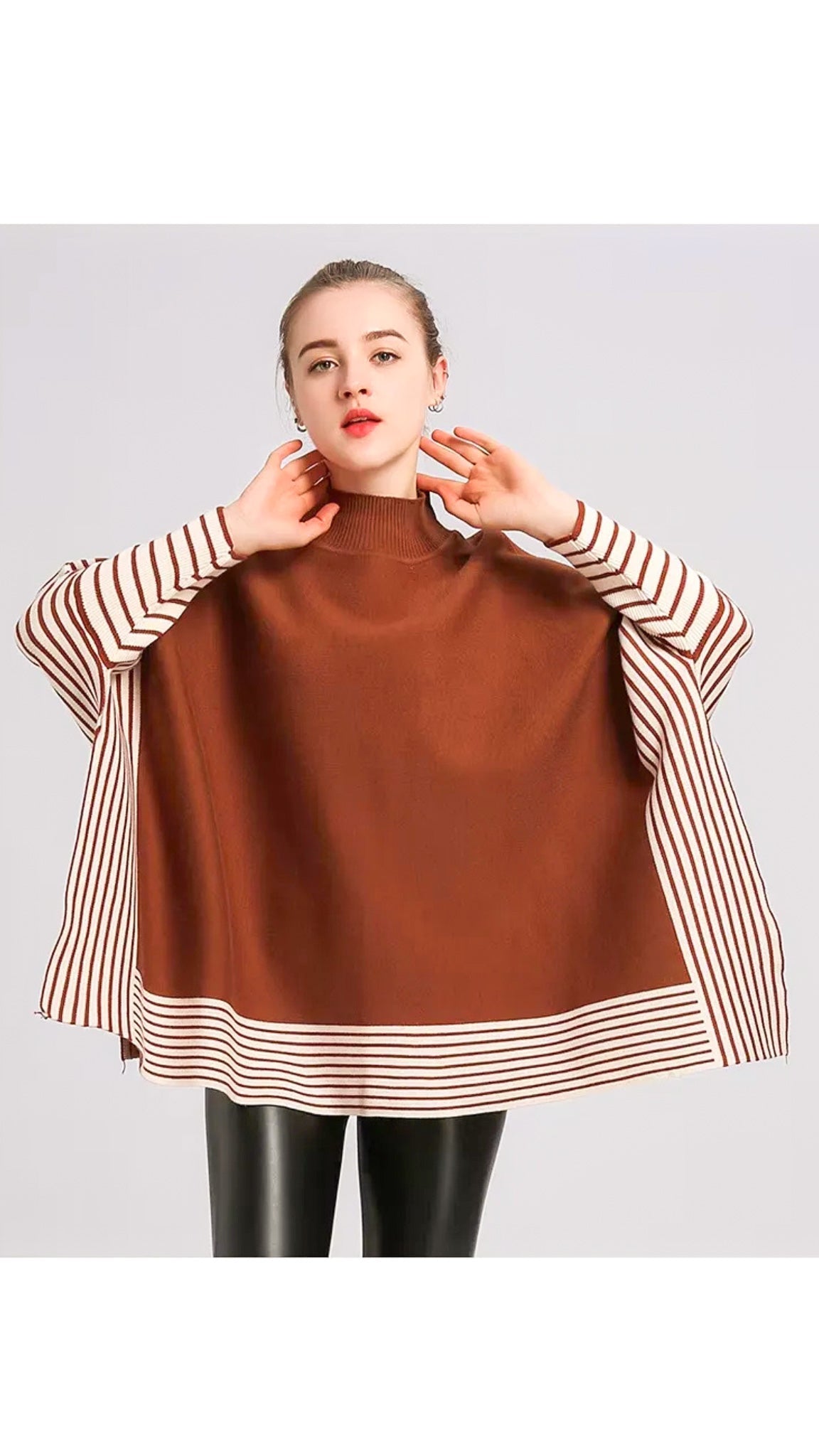 Harper Striped Poncho