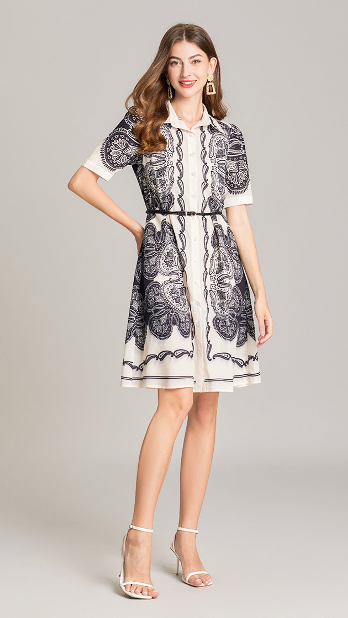 Juliana Paisley Printed Shirt Dress