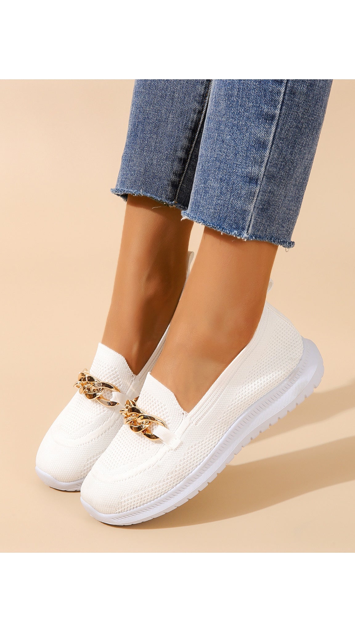 Christina Chain Accent Mesh Flats (Regular Fit)