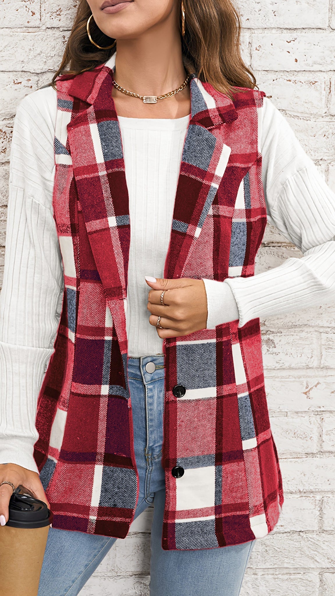 Olivia Checkered Vest