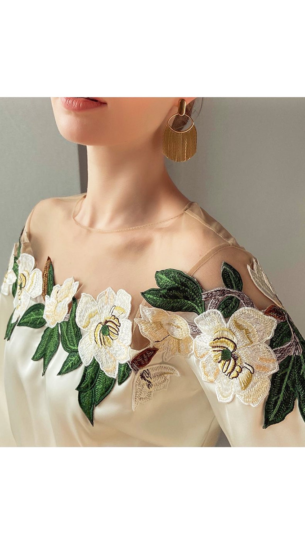 Belle Mesh Yoke Blouse