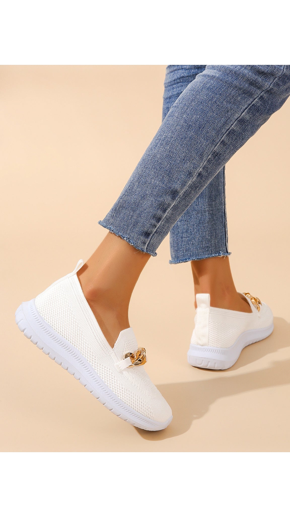 Christina Chain Accent Mesh Flats (Regular Fit)