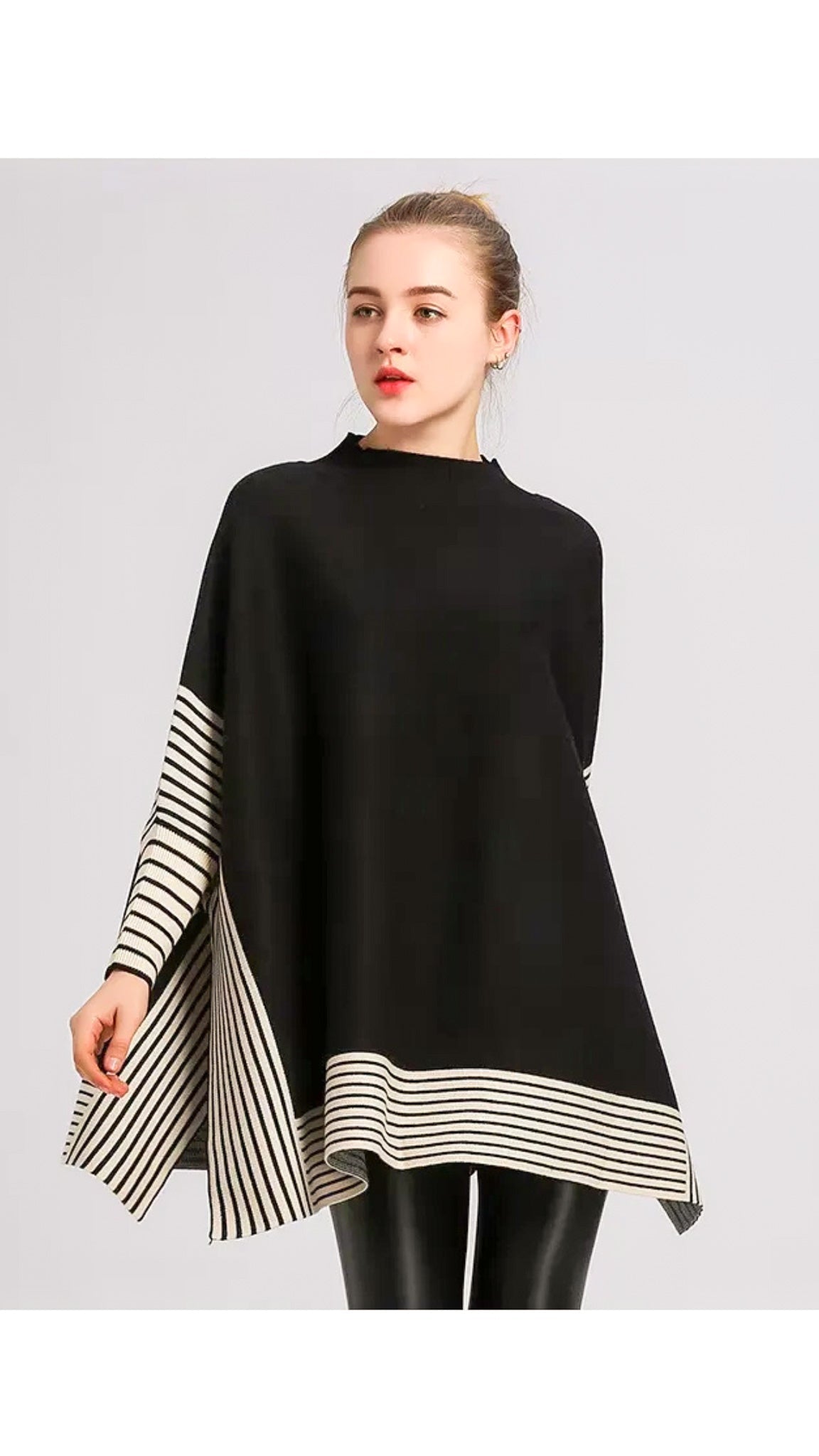 Harper Striped Poncho