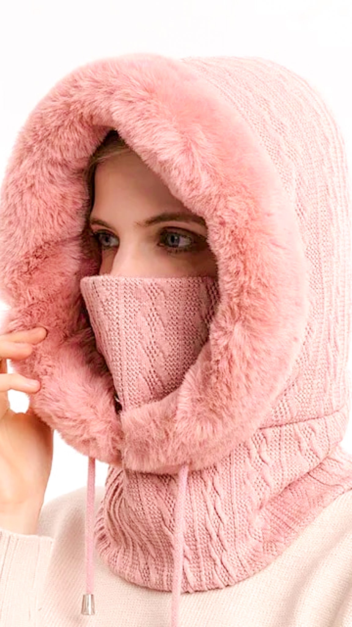Luxurious Keep Warm Hood Piece With Face Cover