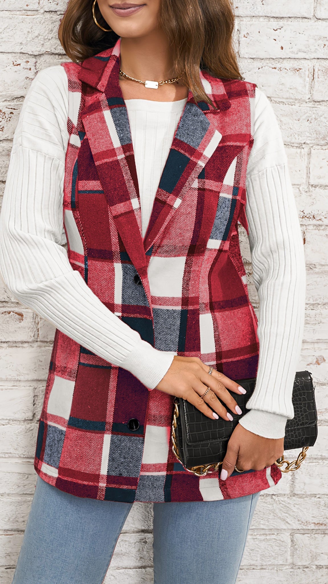 Olivia Checkered Vest