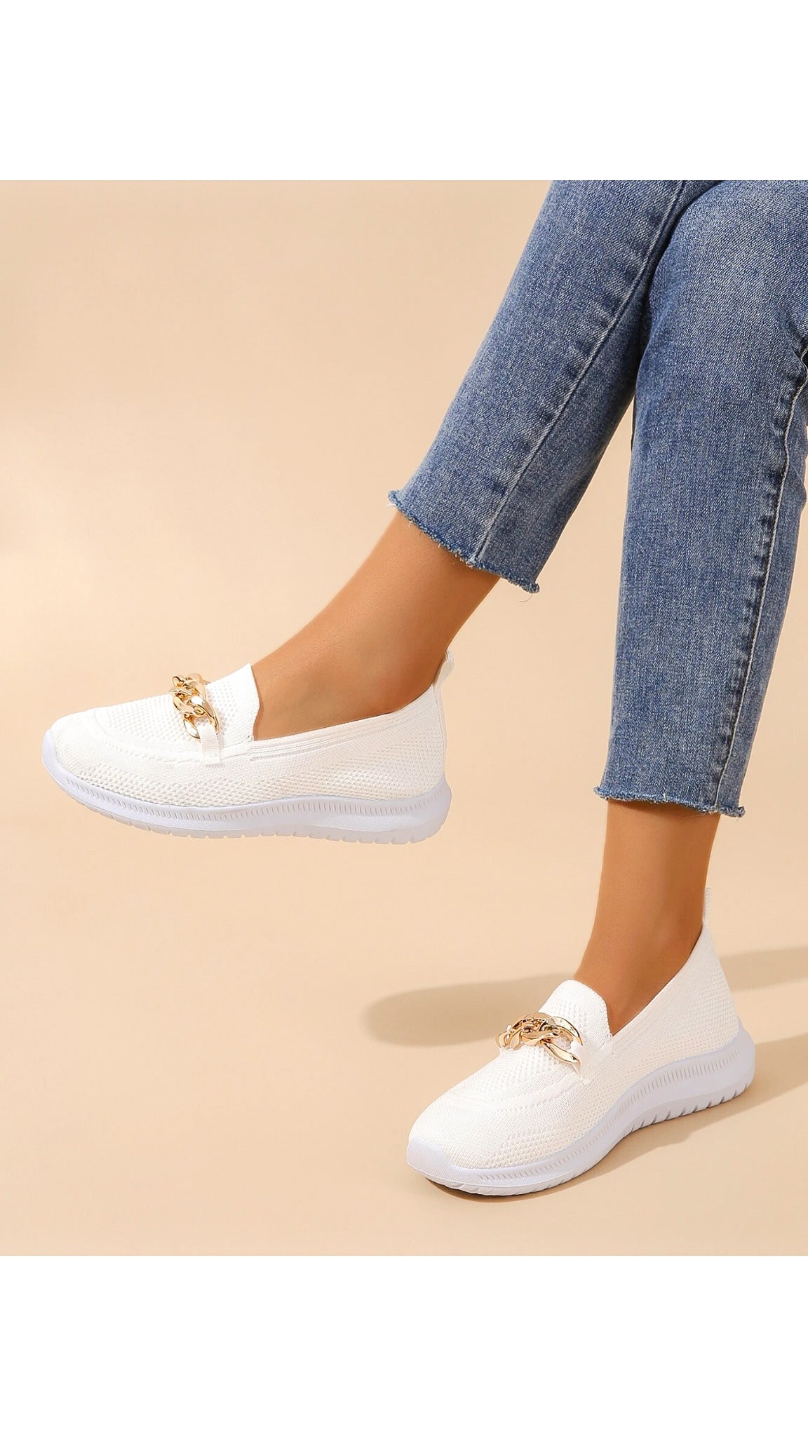 Christina Chain Accent Mesh Flats (Regular Fit)