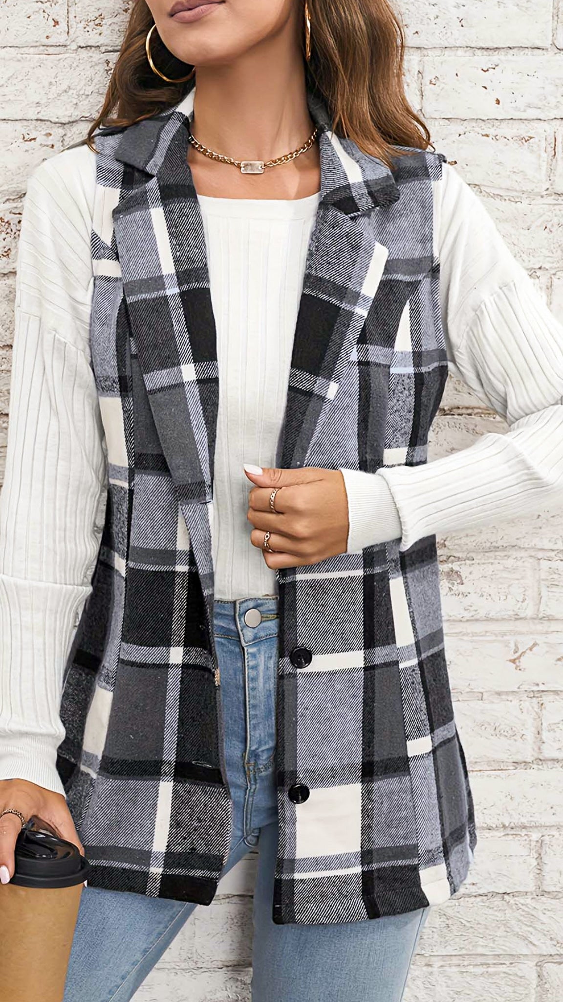 Olivia Checkered Vest