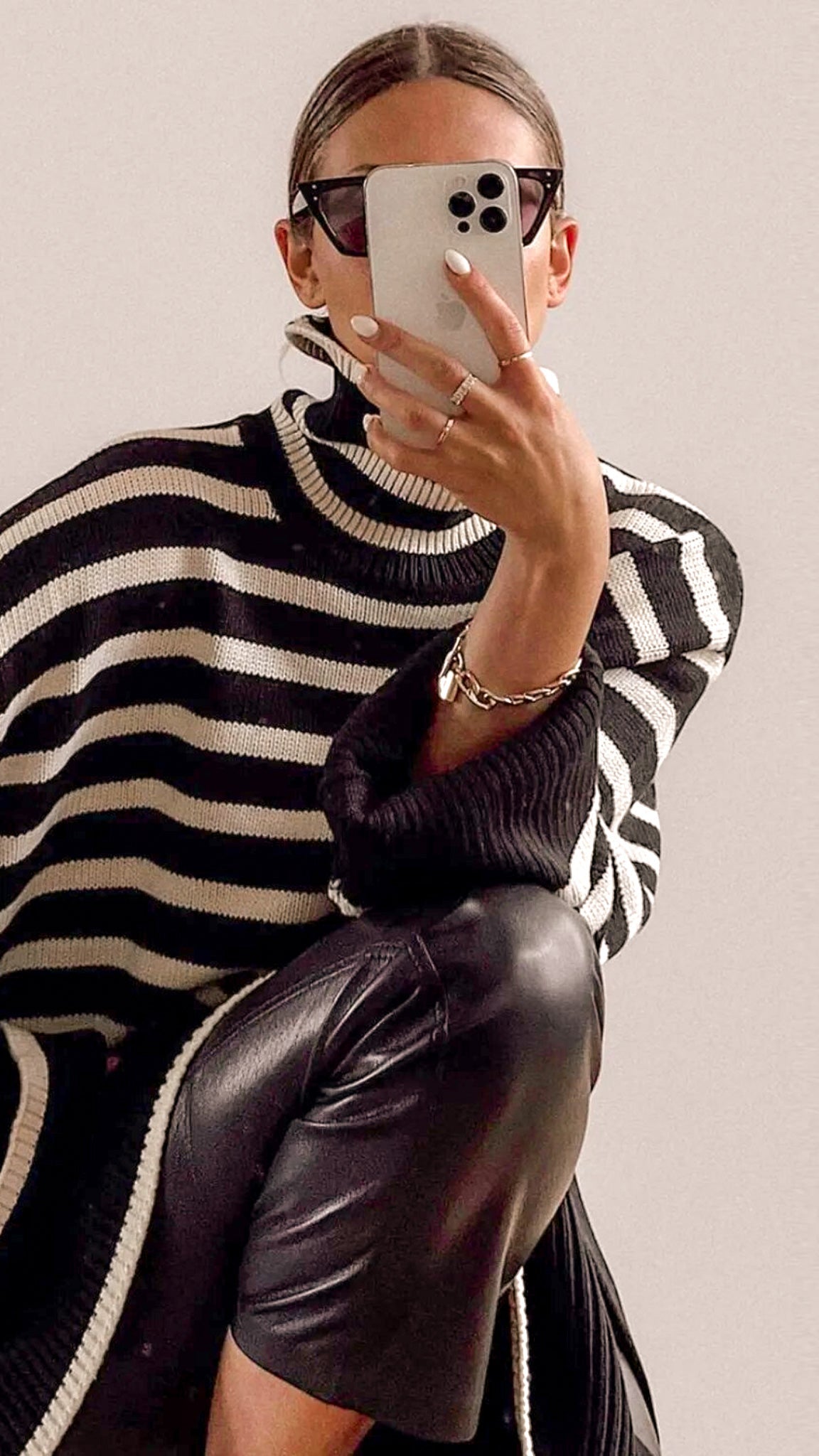 Cordelia Striped Turtleneck Sweater