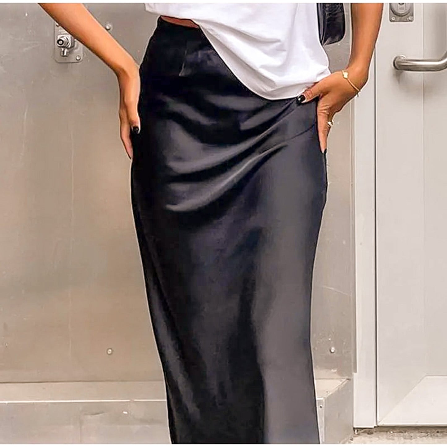 Jasmine Satin Maxi Skirt