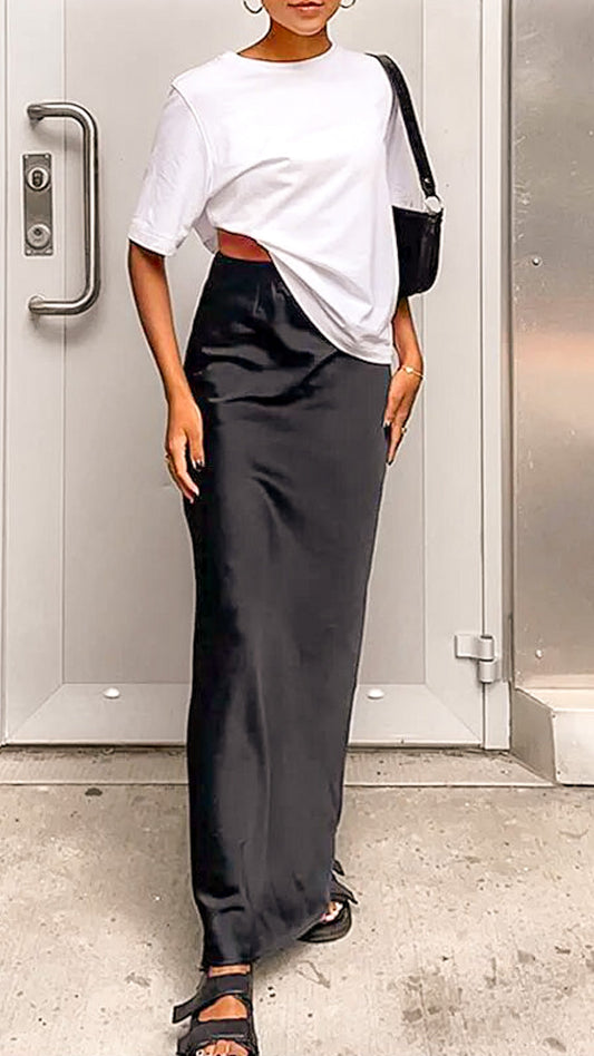 Jasmine Satin Maxi Skirt