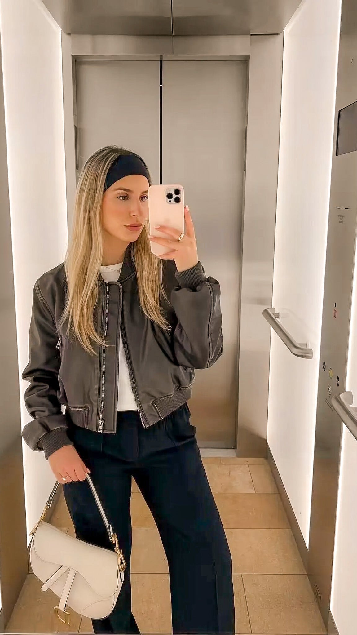 Celeste Faux Leather Bomber Jacket