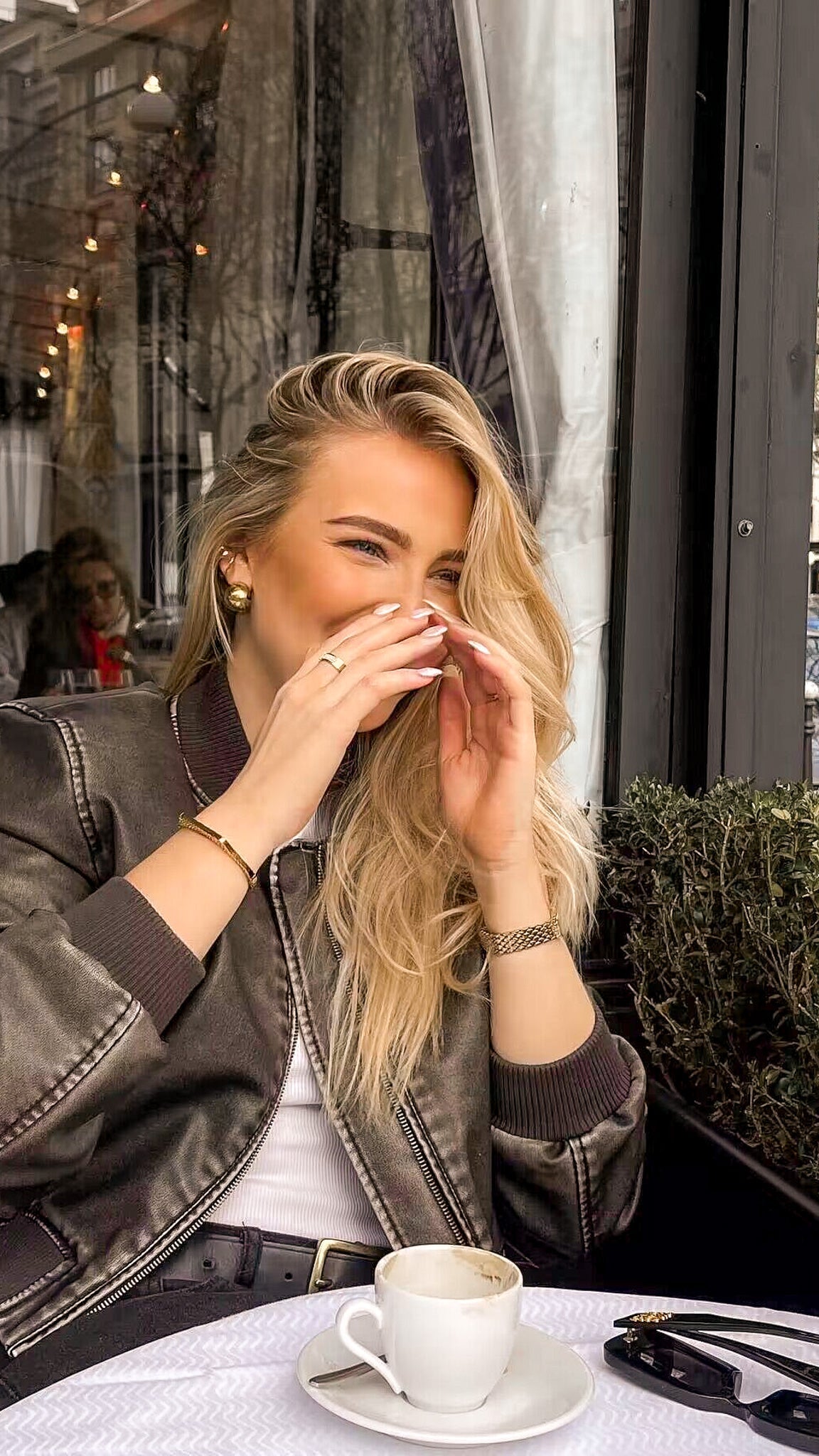 Celeste Faux Leather Bomber Jacket