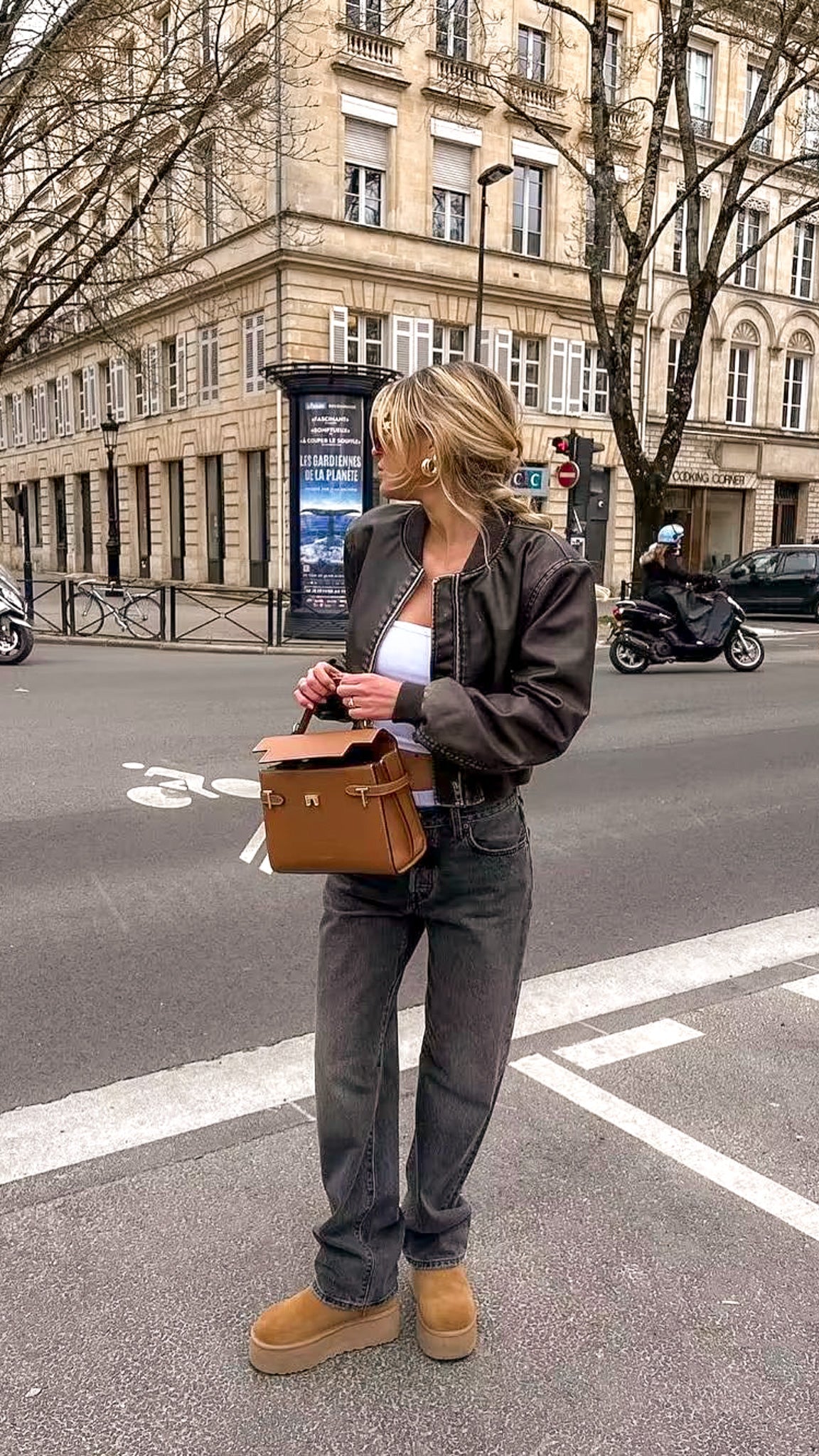 Celeste Faux Leather Bomber Jacket